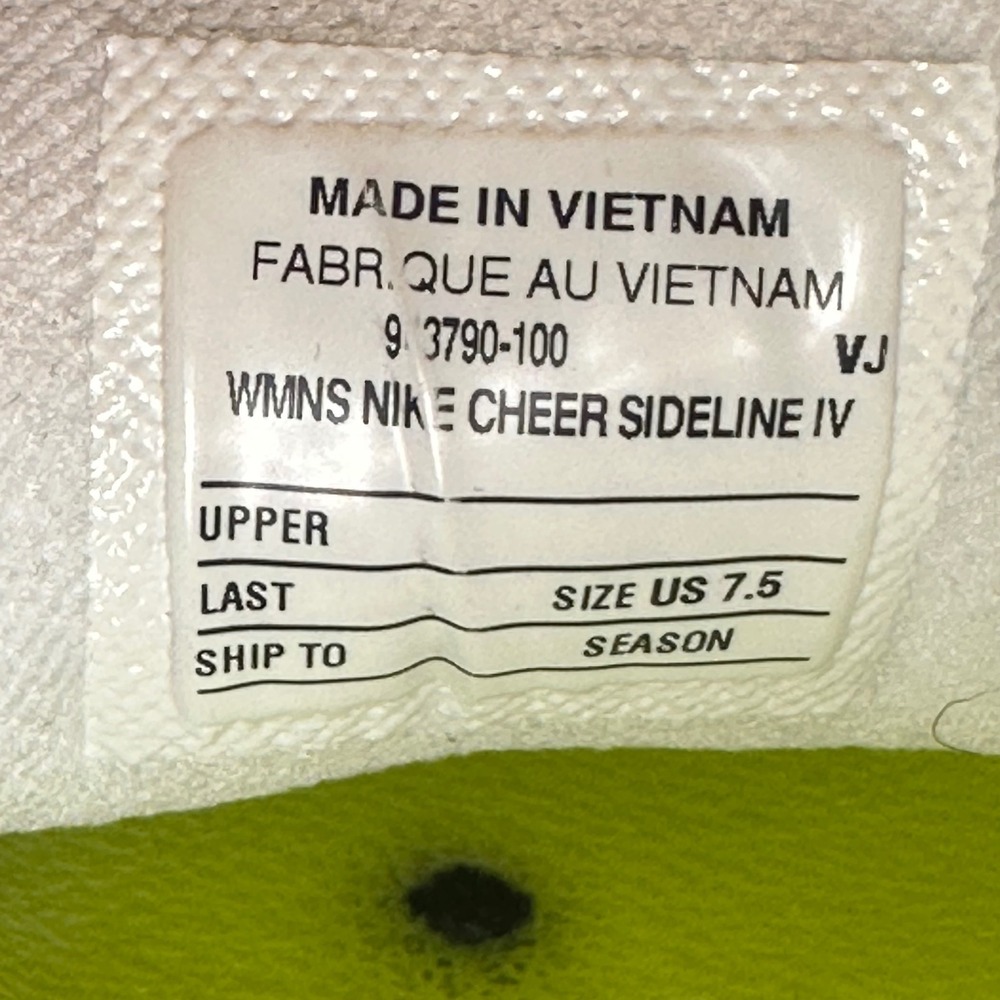 Nike Cheer Sideline IV Womens White Cheerleading Shoes 943790-100 Size 7.5 - Picture 11 of 11